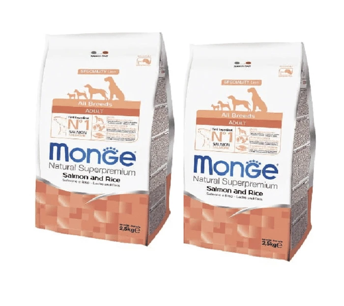 2 שקי אוכל לכלבים מונג' סלמון בוגר 12 ק"ג