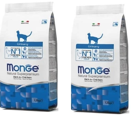 2 שקי אוכל לחתולים מונג' נטורל יורינרי 1.5 ק"ג