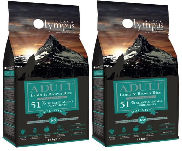 2 שקי אוכל לכלבים בלאק אולימפוס כבש ואורז חום 12 ק"ג