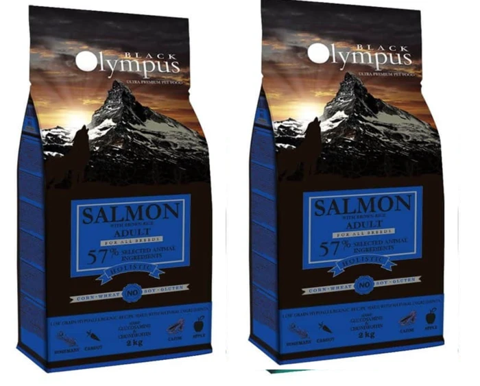 2 שקי אוכל לכלבים בלאק אולימפוס דגים ואורז חום 2 ק"ג